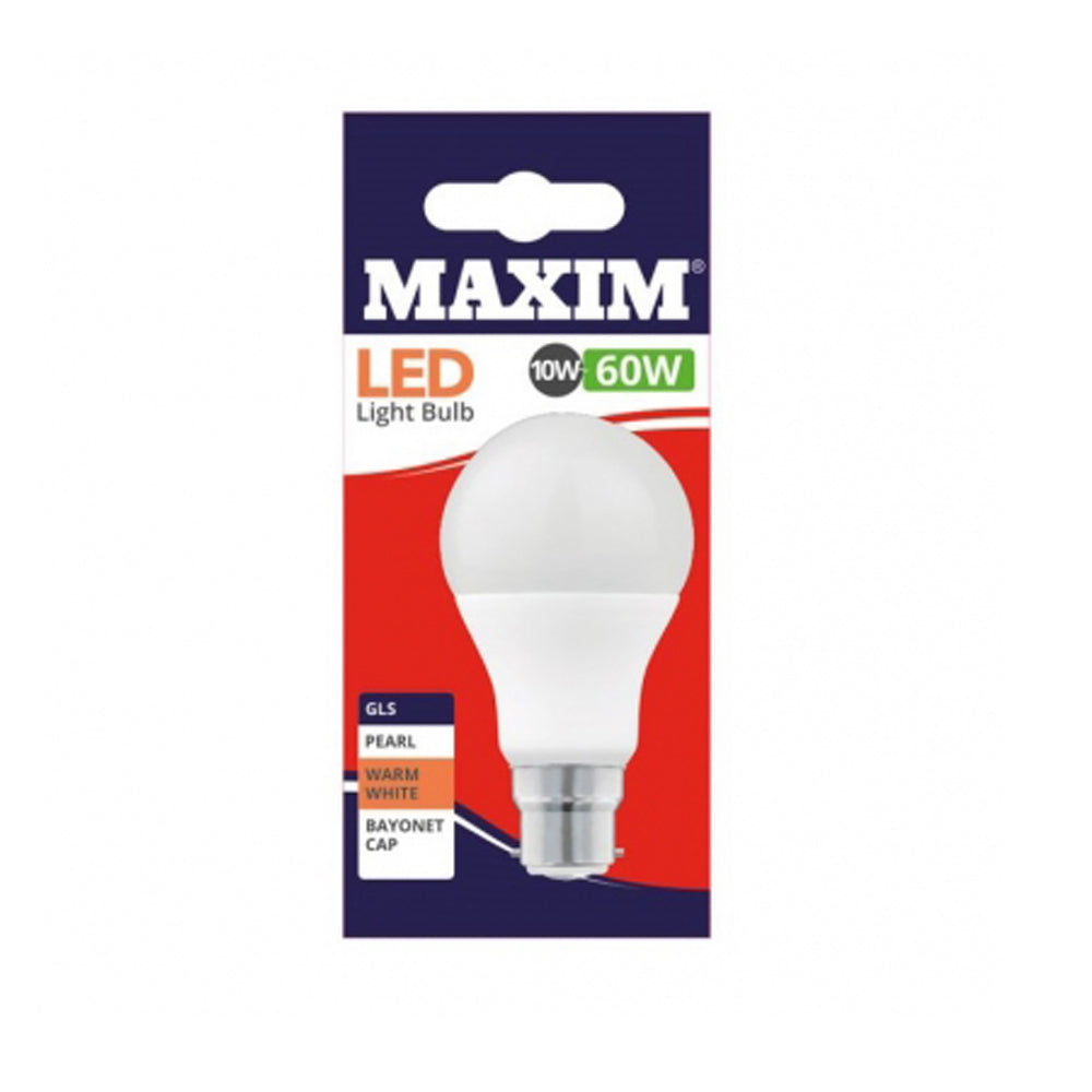 Maxim-LED-GLS-10w---60w-BC-Warm-White Maxim-LED-GLS-10w---60w-BC-Warm-White